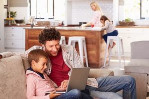 Family enjoying heating